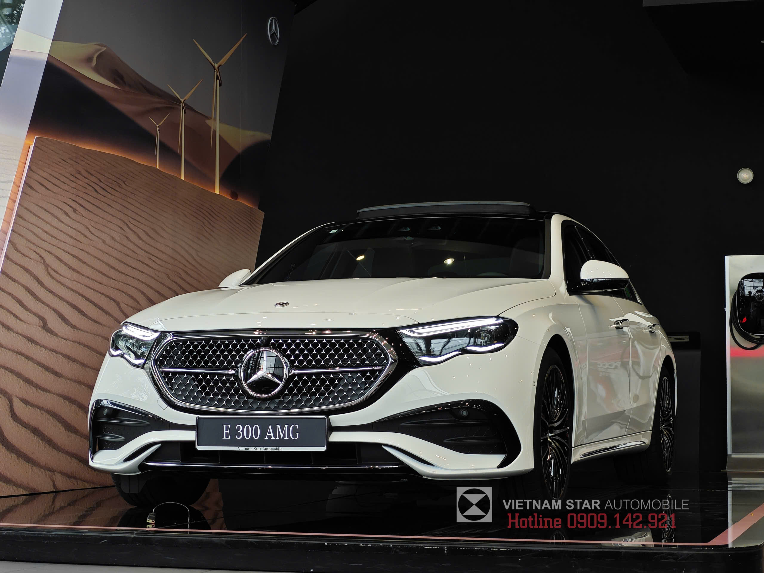 mercedes-benz e300 all new 2025 màu trắng polar ngoại thất amg line sang trọng