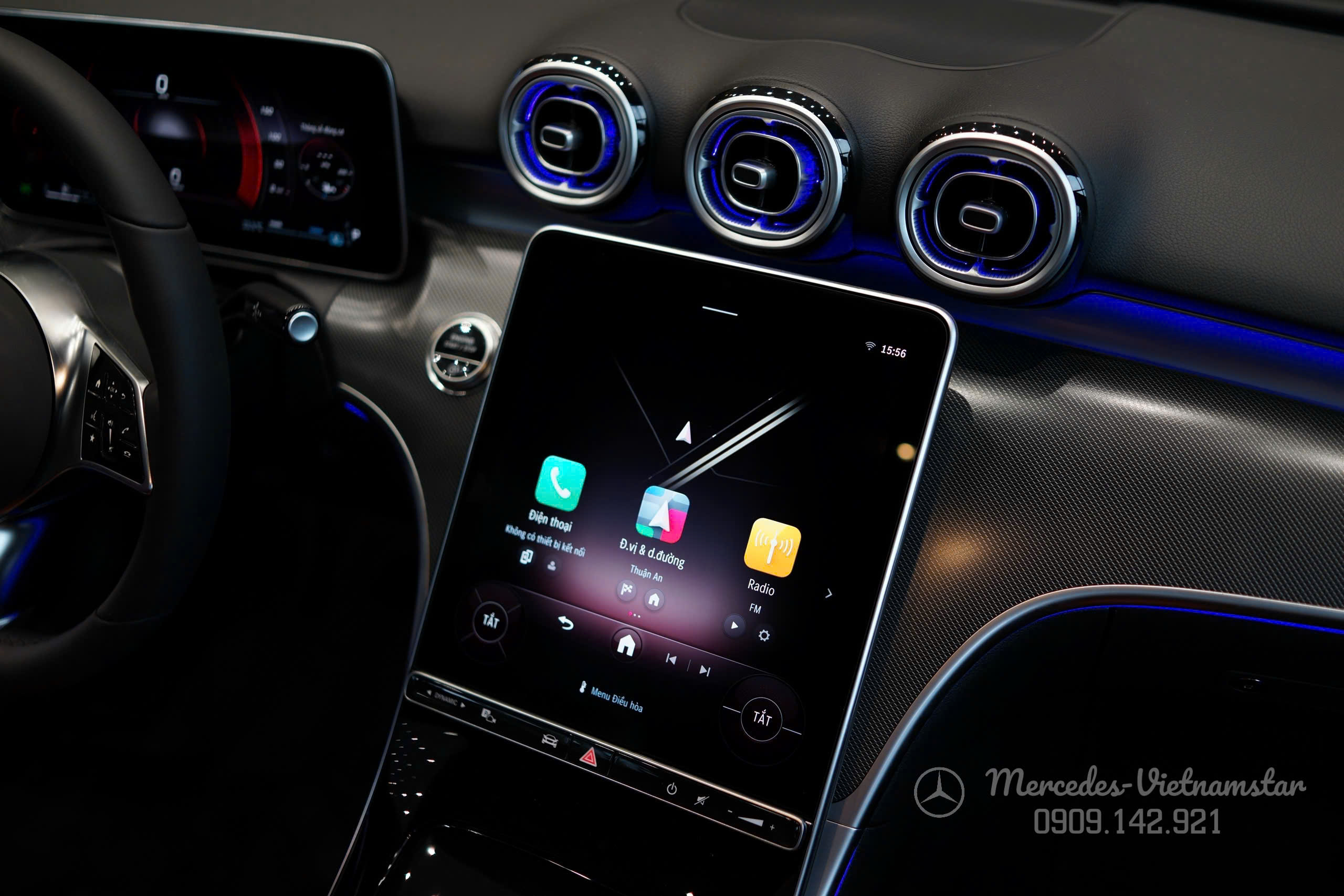 Hệ thống điều hòa THERMATIC 2 vùng tự động trong Mercedes C200.