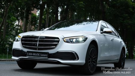 Đèn pha LED Multibeam sắc sảo trên Mercedes S450 Luxury V2 Màu Trắng.