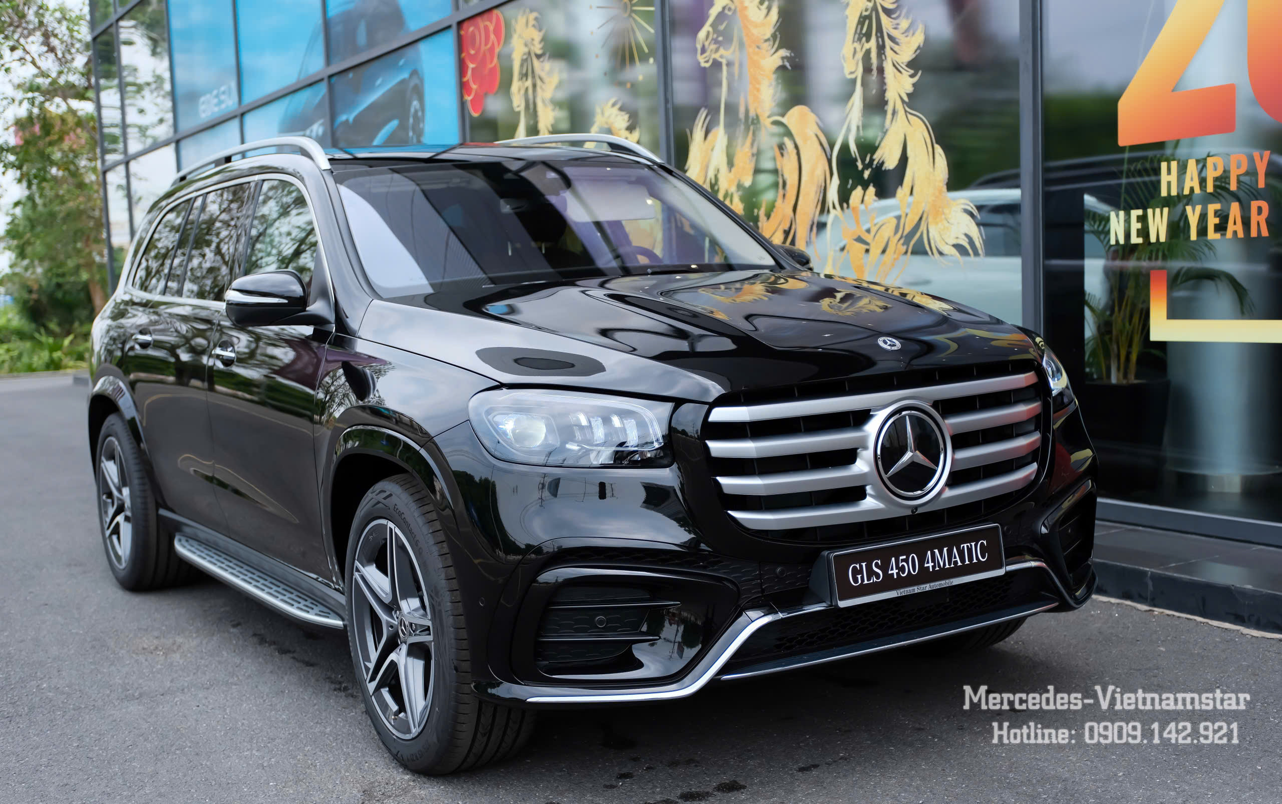 Cụm đèn trước Multibeam LED thông minh trên Mercedes GLS450 màu Đen
