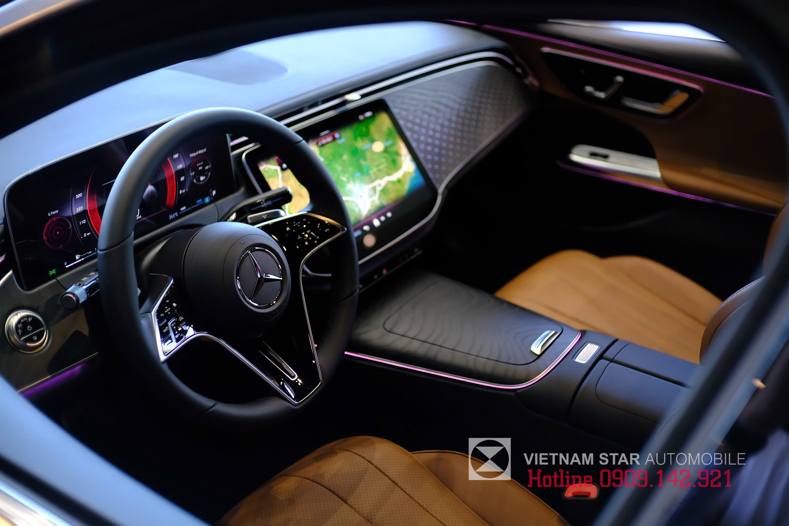 vô lăng thể thao 3 chấu bọc da nappa amg line trên mercedes e200 avantgarde