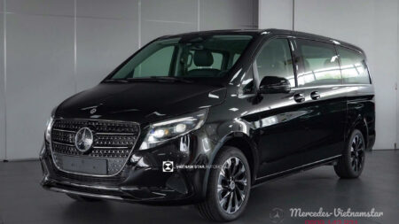 Hình ảnh ngoại thất V 300 Avantgarde màu Đen Facelift 2025 sang trọng