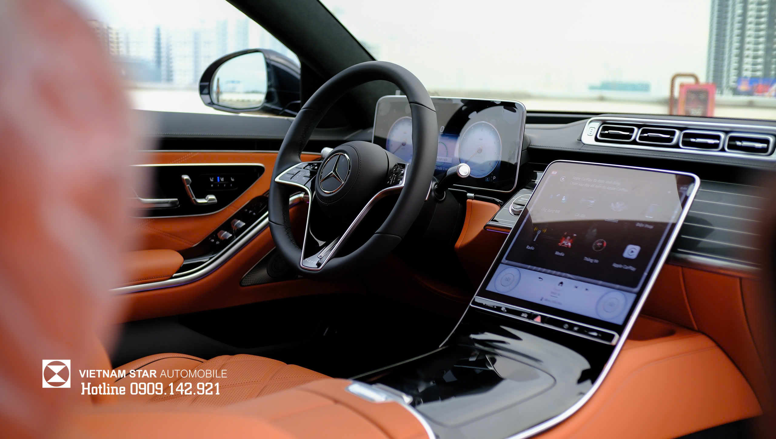 nội thất maybach s450 2025 bọc da nappa exclusive với đường may kim cương