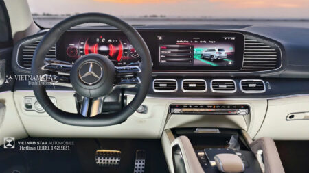 Vô lăng bọc da Nappa trong nội thất Be xe GLS 450