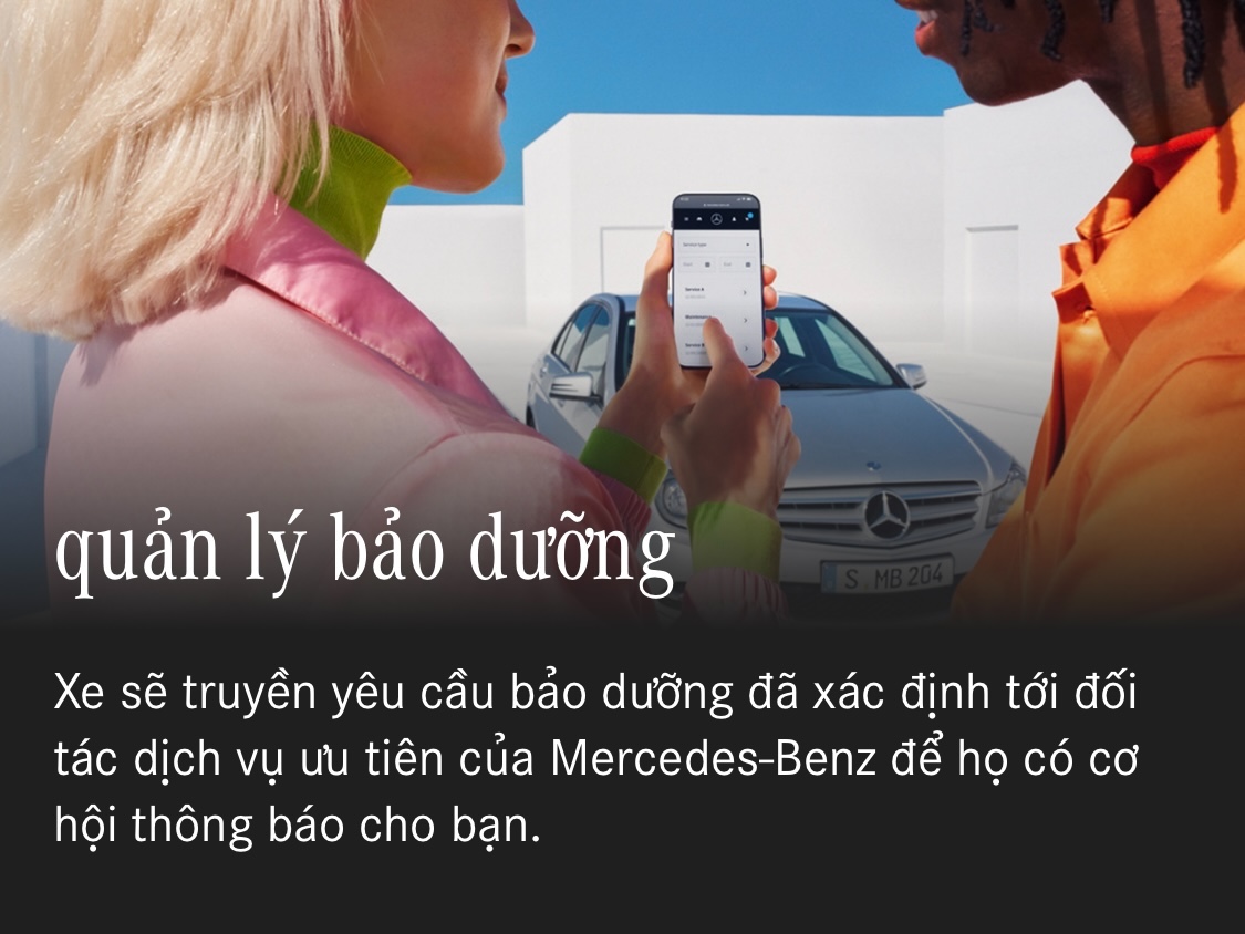 Quản lý bảo dưỡng trên app Mercedes Me