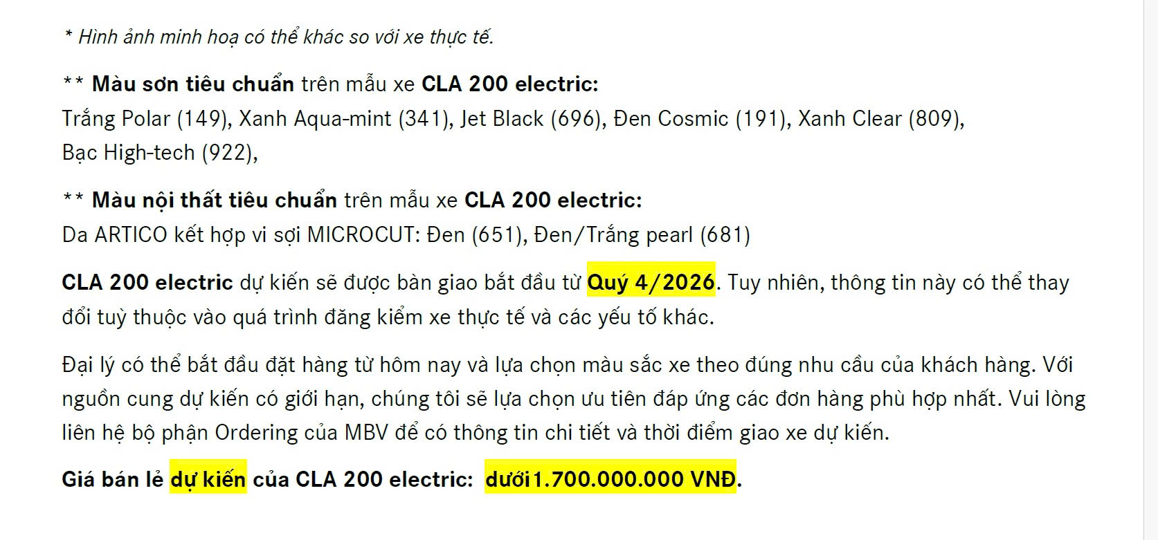 Thông tin rò rỉ về Mercedes CLA200 chuẩn bị đổ bộ vào thị trường Việt Nam