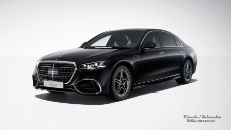 Đầu xe uy nghi và bề thế trên phiên bản Mercedes S 580 e 4MATIC.