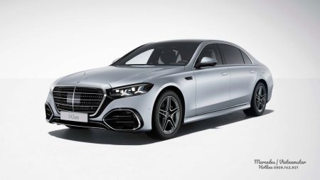 Đầu xe uy nghi và bề thế trên phiên bản Mercedes S 580 e 4MATIC.