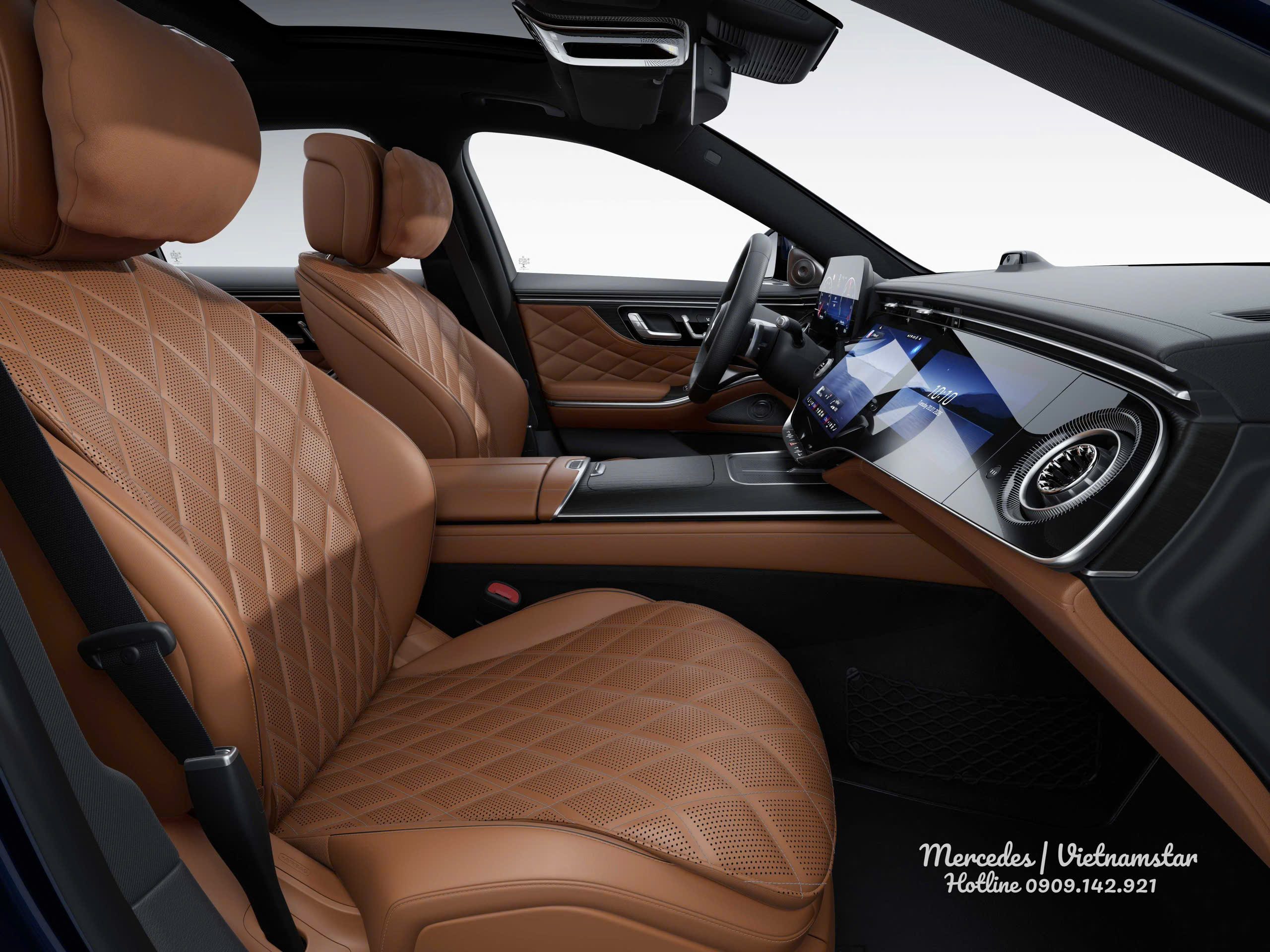 Nội thất khoangngười lái màu Nâu trên Mercedes S580e